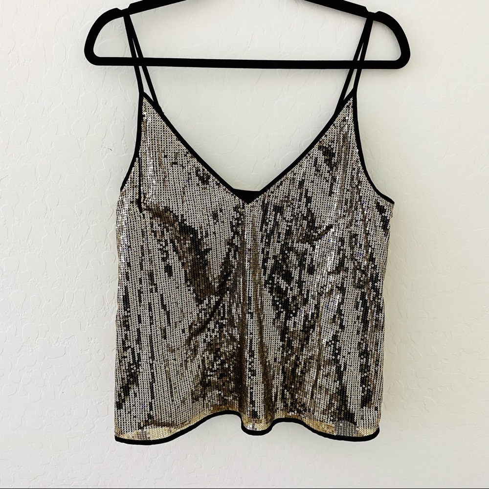 REBECCA MINKOFF | Gold Nora Sequin Cami